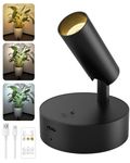 GOODEA Battery Operated Spot Light Indoor with Remote Up to 30 Days,360° Rotable,3 CCT Dimmable Rechargeable Picture Light for Wall,Tree Spotlight Indoor,Uplighting Stick on Wall for Plant Artwork