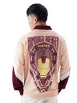 The Souled Store Iron Man: Armoured Avenger Men and Boys Long Sleeve Pink and Red Graphic Print Oversized Fit Rugby Polo Sweatshirts Iron Man Marvel Comics Tony Stark Avenger Superhero Movie Mcu