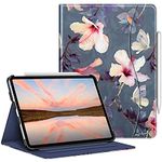 FINTIE Case Compatible with iPad Pro 11 inch (2022/2021/2020/2018, 4th/3rd/2nd/1st Generation) - Multi Angle Folio Cover with Pencil Holder & Pocket, Auto Wake/Sleep, Blooming Hibiscus