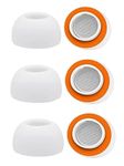 3Pairs Ear Tips for AirPods Pro 2nd Generation Earbuds,Anti-Slip Memory Foam Replacement with Noise Reduction Hole,Silicone Cover+Orange Foam Eartips for Apple AirPods Pro2 Fit in Charging Case