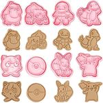 Animals Cookie Cutters, 8 Pieces Plastic Cookie Stamps for Biscuits, Biscuit Cutters for Baking, Cute Cookie Cutters for Kids Children DIY Chocolate Mould