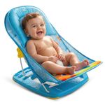 Mee Mee Newborn Baby Bather | Bath Chair for Newborns and Infants 0-12 Months | Foldable | 3 Position Adjustable chair | Anti Skid Base | Washable Soft Mesh Seat | for Babies Upto 5Kg (Blue)