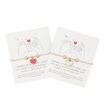 Smilebelle Friendship Bracelets for 2 Gold Bracelets, Best Friend Bracelets Gifts for Her, 14K Gold Plated Red/White Hearts 2 Pcs Matching Bracelets for Sisters, Bestie Gifts for Friends Jewelry