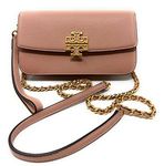 Tory Burch Women's Britten Pebble Chain Wallet W. Wristlet (Light Meadowsweet), Light Meadowsweet