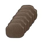 Klear Vu Gripper Omega Non-Slip Windsor Chair Cushions with Skid-Proof Seat Pad for Dining Room, Kitchen, and Office Use, 16x15 Inches, 6 Count (Pack of 1), Chestnut