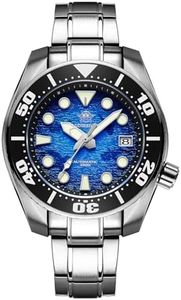 ADDIESDIVE 44.9 MM Diver Watch For Men Unique Blue Water Ripples Dial Waterproof 200 M NH35A Synthetic Sapphire