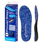 Powerstep Full Length Orthotic Shoe Insoles Original, Blue/Black, Men's 5-5.5, Women's 7-7.5