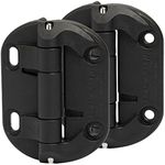 Safetech Hardware Neutral Tension Hinges Without Spring, Garden, Pedestrian Outdoor Gate Hinges for Metal Gates up to 50lbs, Non Corrosive & Fast Installation Design, Square Gate Hinge (SHN-90L Black)