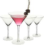 Juvale 9 oz Martini Glasses Set of 4 for Cocktail Parties, Wedding Gift, Housewarming, Bar Accessories