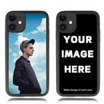 Personalised Phone Case for iPhone 11 6.1", Add Your Text, Photo, Designs, Business Logo on Soft TPU Edge Hard PC Back Cover Customised Gift idea for Birthday, Wedding, Anniversary (iPhone 11 Black)