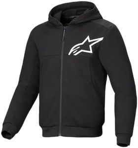 Alpinestars Chrome v2 Sport Hoodie, Reinforced Motorcycle Riding Jacket with CE-Certified Armor & Urban Styling, Black/White, XL