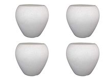 Ubals Apple Shape, Small Plastic Pot for Home Decor, Table (White, Apple Small 6 inch 6 Pc)