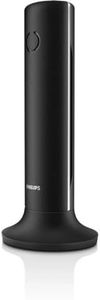 Philips M4501B/34 - Teléfono Fijo Inalámbrico, Pantalla 1,6'', Pantalla LCD, Retroiluminación, Altavoz Integrado, Manos Libres, HQ- Sound, Delgado y Compacto - Negro (Compatible: ES, IT, FR)