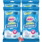 200pk Buzz Bathroom Wipes,Toilet Wipes,Cleaning Wipes Antibacterial, Ultra Strong Large Cleaning Wipes, Antibacterial Cleaning Wipes, Bathroom Cleaning Wipes, Antibac Cleaning Wipes Removes Soap Scum