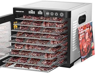 KEENSTAR Food Dehydrator for Jerky 1000W, 165℉ Temperature Control, 9 Stainless Steel Trays, 8.7ft² Drying Space, 48H Timer, Dryer Machine for Dog Treats, Herb, Veggies, Meat, Fruit