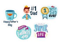 SVM CRAFT® Fathers Day Stickers for Kids 100PCS Best Dad Stickers Happy Fathers Day Stickers Bulk Fathers Day Labels Fathers Day