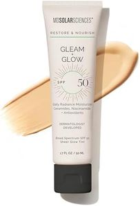 MDSolarSciences Gleam + Glow Sunscreen SPF 50 | Sheer Glow Tinted Moisturizer with Broad Spectrum UV Protection | Infused with Antioxidants, Ceramides & Vitamin C | Safe for Sensitive Skin (1.7 Fl Oz)