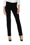 NYDJ Women's Petite Marilyn Straight Jean, Black, 12 Petite