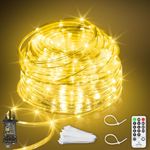 164 FT 500 LED Rope Lights Outdoor Waterproof Warm White String Lights with 8 Modes Timer Remote Clear Tube Lights Plug in for Indoor Outside Bedroom Garden Patio Pool Christmas Tree RV Decoration