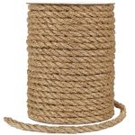 tenn well 8mm Jute Rope, 100 Feet Thick Garden Jute Twine String for DIY Cat Scratcher, Gardening, Bundling and Craft Decoration (Brown)