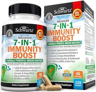 Immune Support Supplement with Zinc Vitamin C Vitamin D 5000 IU Elderberry Ginger D3 Goldenseal - Dr Approved Immunity Vitamins for Adults Women and Men - Natural Immune System Booster Defense -120ct