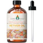 EVOKE OCCU Vetiver Essential Oil 4 Oz, Pure Vetiver Oil for Skin Massage Aromatherapy Diffuser- 4 FL Oz