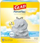 Glad Odour-Shield Tall Kitchen Drawstring Fresh Clean Trash Bags, 110 Count