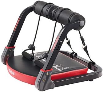 ZELUS Ab Machine with Resistance Bands for Home Gym, 2 in 1 Ab Workout Equipment with Rebound Assist 4 Intensities, Core Strength Trainer Whole Body Exercise Fitness Equipment for Home Workouts (Red)