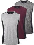 Vislivin Men's Gym Tank Tops Quick Dry Sleeveless Tank Top Workout Bodybuilding Running Tank -3 Pack Dark Gray/Wine Red/Gray-XXL