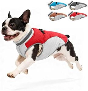 Aokown Dog Winter Coat for Small Dogs, Adjustable Puppy Warm Jackets in Cold Weather, Reflective Pet Fleece Vest with External Attachment Points, Zippered Cold-Weather Dog Winter Clothes, S Red