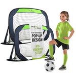 Sport Squad Portable Soccer Goal Net Set - Set of Two 4' Pop Up Training Soccer Goals with Compact Carrying Case - Easy Assembly and Compact Storage - Great for Kids and Adults