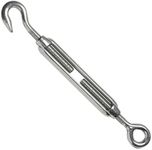 DuraBrite 3/16" x 5" Type 316 Stainless Steel Hook & Eye Turnbuckle - 50 lbs WLL (Pack of 5)