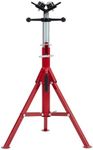 Towallmark V-Head Pipe Jack Stand with 4-Ball,28-52 Inch Adjustable Height,1/8"-12" Capacity, 2500 lb Load Capacity,Heavy Duty Carbon Steel Body, Steel Jack Stands with Portable Folding Legs