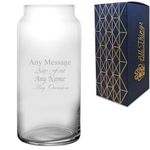 Personalised Engraved 21cm Novo Vase, Customise with Any Message for Any Occasion, Choose from Variety of Fonts, Gift Box Included, Laser Engraved, Birthday Retirement Wedding Mothers Day