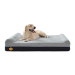 Laifug Orthopedic Memory Foam Extra Large Dog Bed Pillow(50 inch x36 inch x10 inch , Slate Grey) Durable Water Proof Liner & Removable Washable Cover & Smart Design