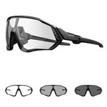 Photochromic Cycling Glasses for Men & Women | UV Protection MTB Mountain Bike Sunglasses | Anti-Fog Clear Bicycle Riding Eyewear for Outdoor Sports, Running, Driving, Trekking - Pack of 1