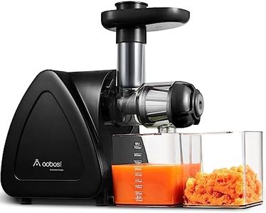 Juicer Machine, Aobosi Slow Masticating Juicer, Cold Press Juicer Machines with Reverse Function, Quiet Motor, High Juice Yield with Juice Jug & Brush for Cleaning, Black