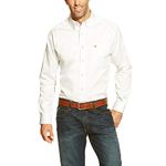 ARIAT Men's Solid Twill Shirt, White, Large/Regular