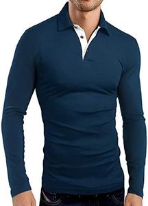 KUYIGO Men's Short Sleeve Polo Shirts Casual Slim Fit Basic Designed Cotton Shirts - - XX-Large