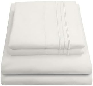 1800 Thread Count Sheet Set – Soft Egyptian Quality Brushed Microfiber Sheets – Luxury Bedding Set with Flat Sheet, Fitted Sheet, 2 Pillow Cases