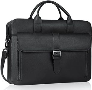 ESTARER Laptop Briefcase 15.6 Inch, Men’s Briefcase for Business/Travel, Leather Computer Office Work Bag, Water Resistant Laptop Bag, Black