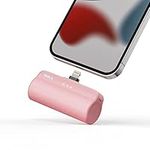 iWALK Mini Portable Charger for iPhone with Built in Cable, 3350mAh Ultra-Compact Power Bank Small Battery Pack Charger Compatible with iPhone 14/13/13 Pro/12/12 Pro/11/XR/XS/X/8/7/6,Pink