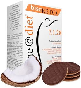 BiscKETO Line@Diet | Snack CHETOGENICI ricchi di PROTEINE | 7 monoporzioni di biscotti KETO al COCCO ricoperti di CIOCCOLATO | 28 BISCOTTI