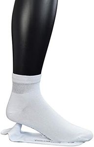 Yomandamor 5 Pairs Mens Bamboo Blend Cotton Ankle Extra-Wide Diabetic Socks with Seamless Toe(Size:10-13)(white)