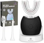 Magentak Electric U Shaped Toothbrush for Adult,360 Degree Automatic Cleaning, Ultrasonic Tooth Brush has 23760 Nylon Bristles and 3 Modes Standard, Fast, Ultra Fast(Black)