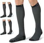 CS CELERSPORT 3 Pairs Compression Socks 20-30mmHg for Men Circulation Socks For Running, Traveling, Shin Splints, Nurse, Athletic And Pregnancy Dark Grey
