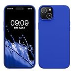 kwmobile Case Compatible with iPhone 15 Plus Case - Slim Soft TPU Silicone Cover - Baltic Blue