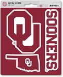 FANMATS NCAA University of Oklahoma 3 Piece Decal Set,Red