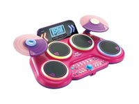 VTech Kidi DJ Drums Pink, Light-up Electronic Drum Kit for Kids, with 4 Drums, 2 Cymbals, Drum Sticks, Bluetooth, Coach Mode and More, Music Toy for Ages 5, 6, 7 Plus Years, English Version
