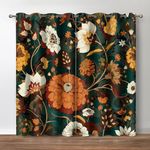 Jekeno Boho Floral Blackout Curtain